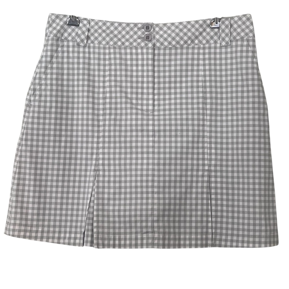 N Vo By Lancot Gray Checkered Golf Tennis Pickleball Athletic Skort Skirt Size 6